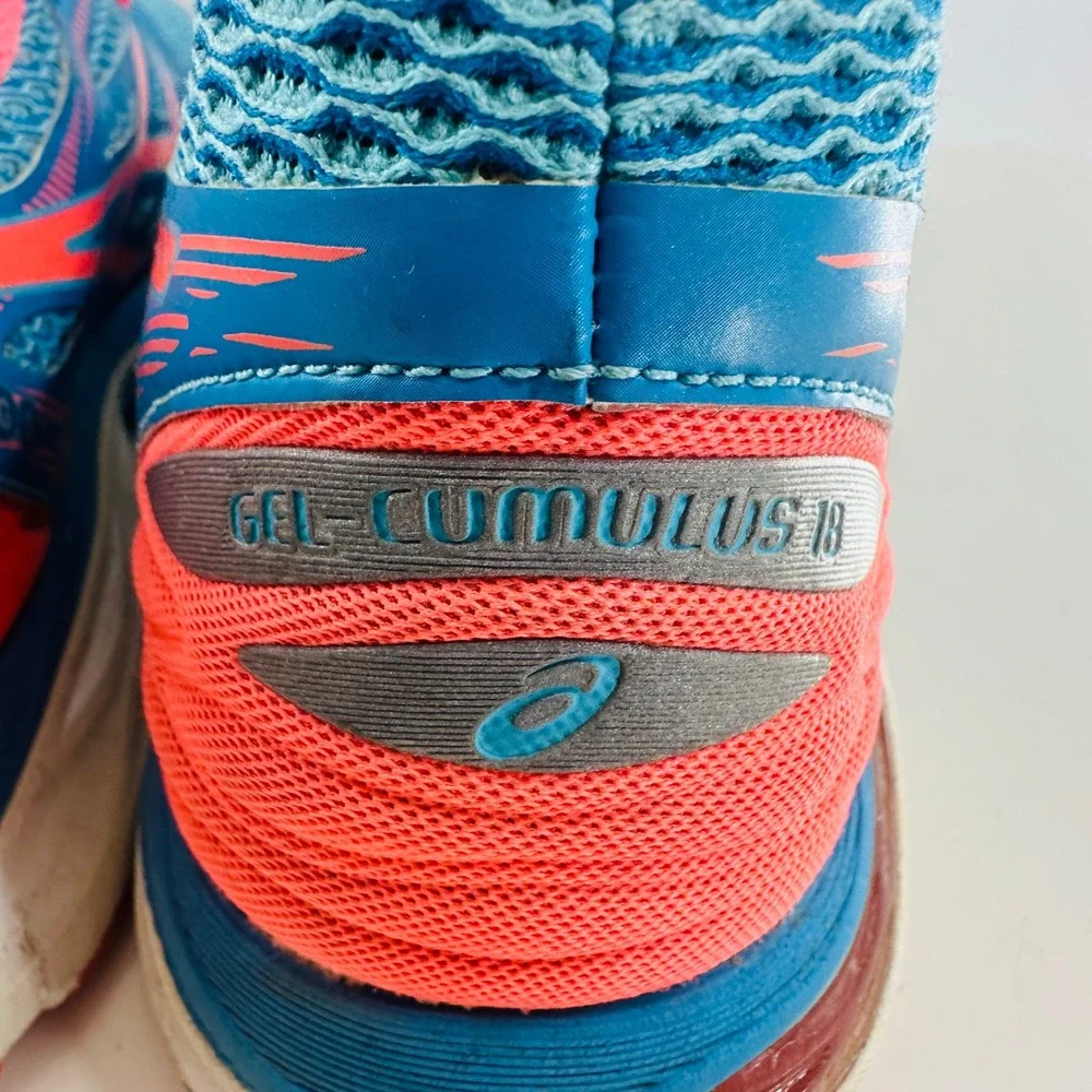 Asics Gel-Cumulus 18 Running Shoes Cushion Comfort Athletic Blue‎ Pink US 9